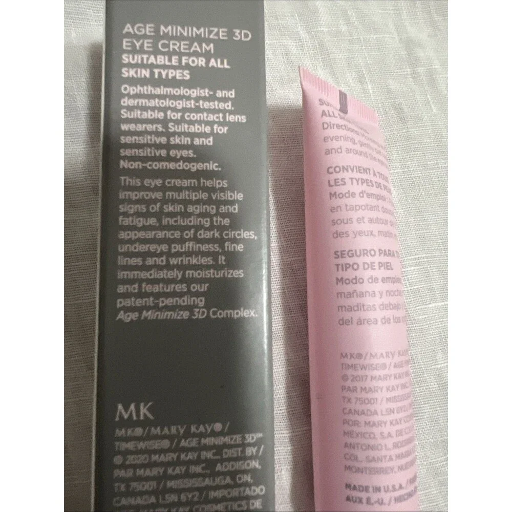 2 New MARY KAY TIMEWISE Age Minimize 3D Eye Cream 089008 .5oz expired